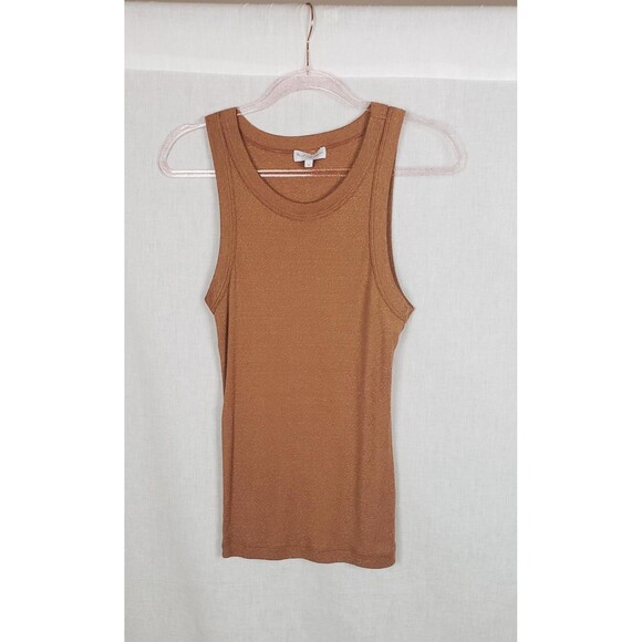Michael Stars Tank Top Womens M Brown Metallic USA Casual Stretchy Party Fall - Picture 1 of 4